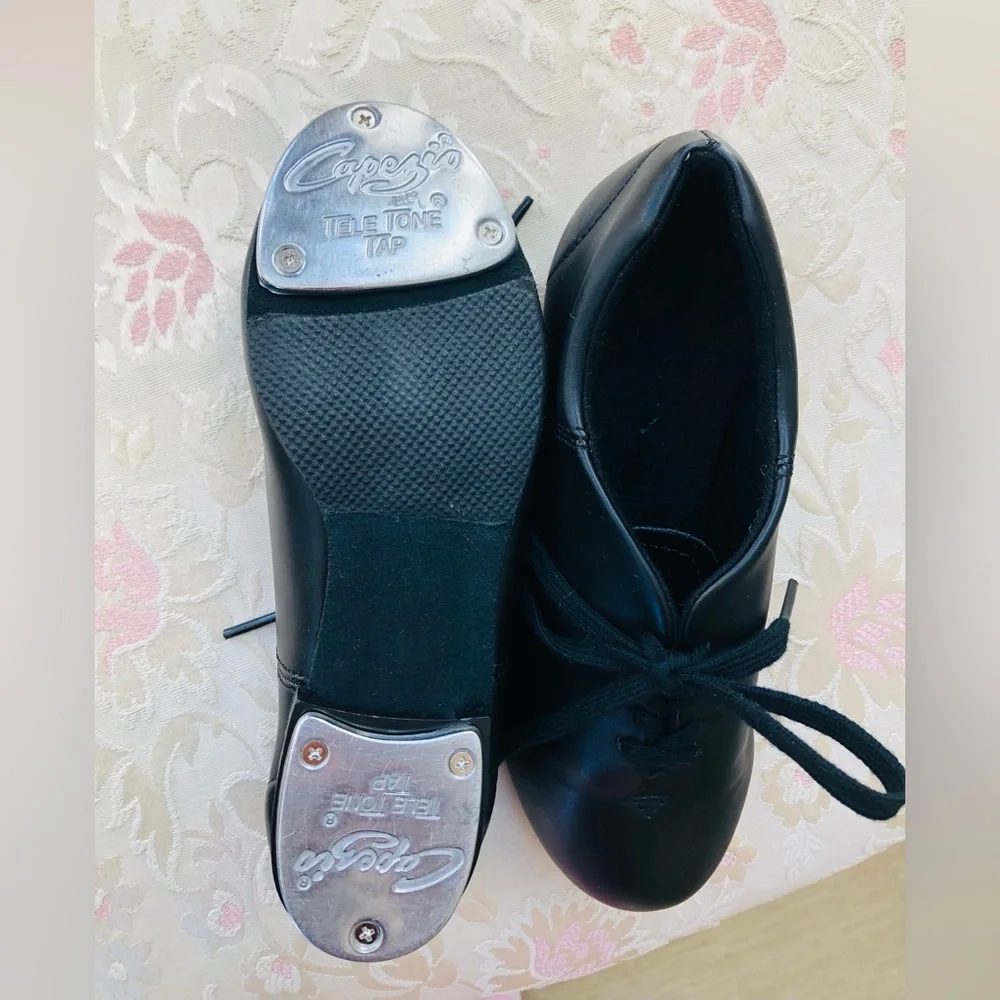 Capezio Black Moccasins with Leather Finish